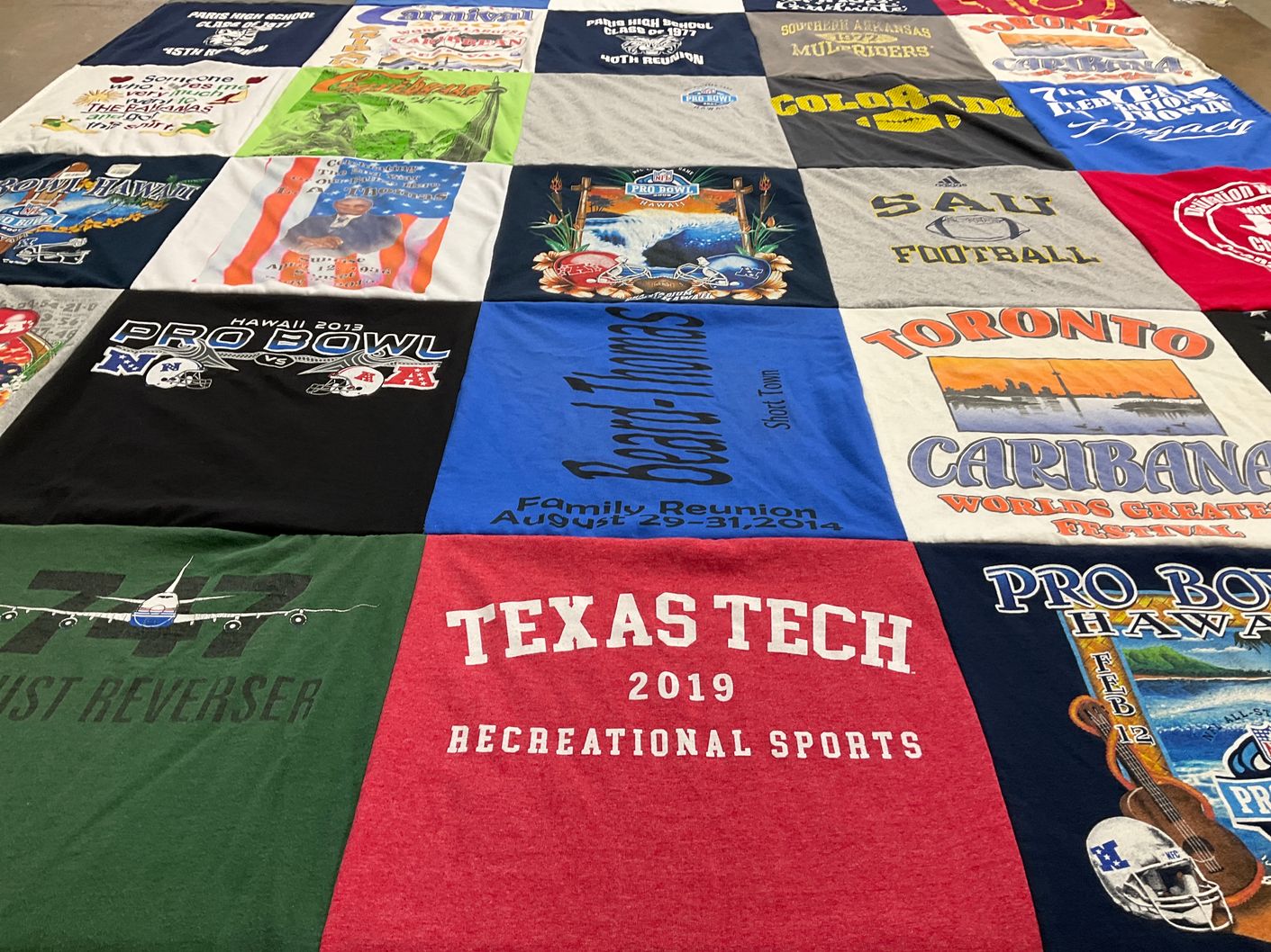 T-shirt quilt from texas tech university by Perry from TX