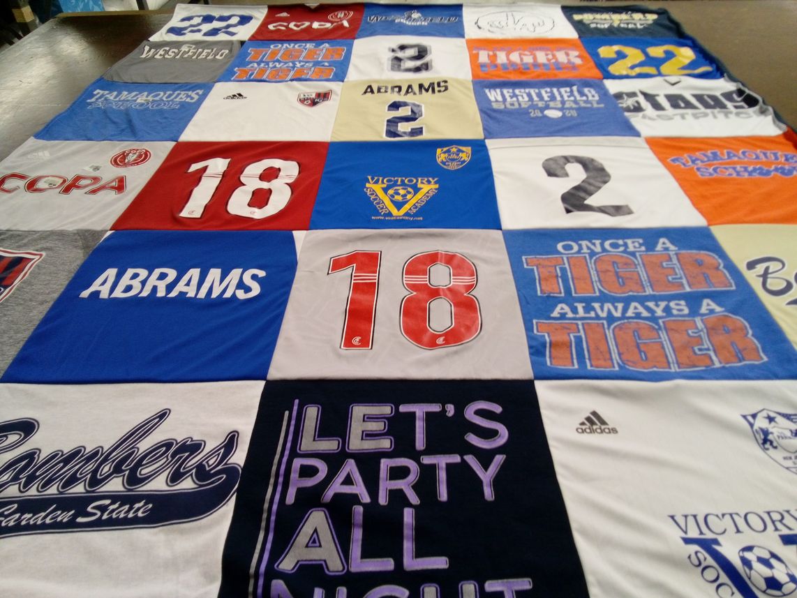 T-shirt quilt featuring victory soccer club by Robin from NJ