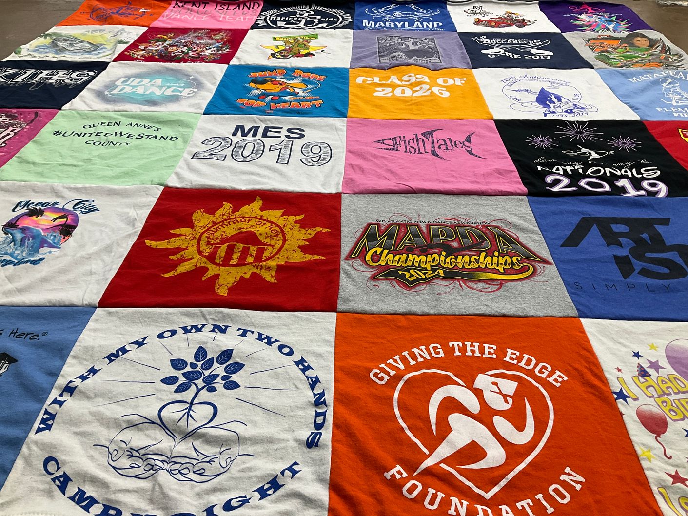 T-shirt quilt from maryland university by Arlene from MD