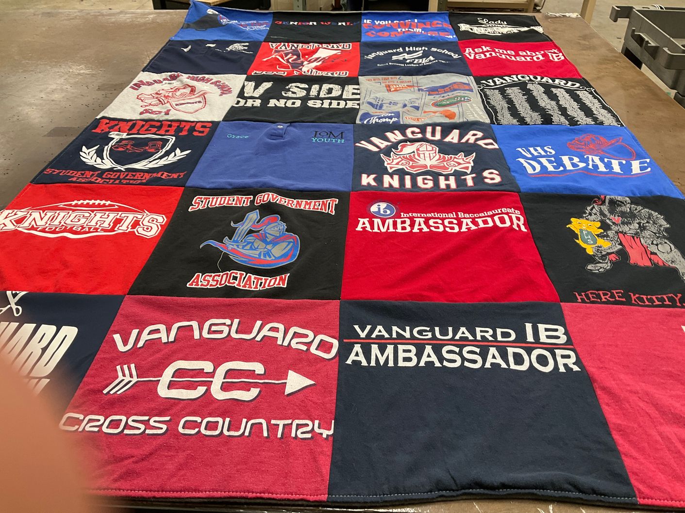 T-shirt quilt featuring vanguard knights football, vanguard knights by Kevin from FL
