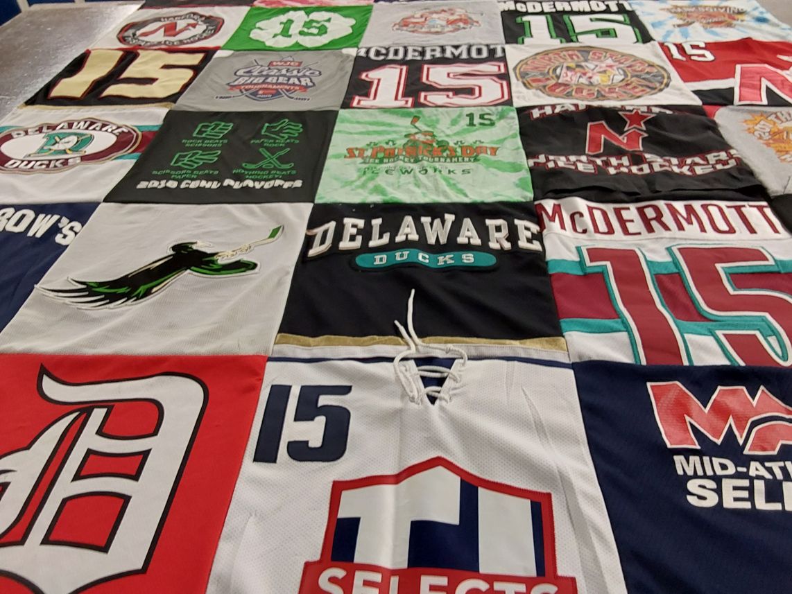 T-shirt quilt featuring delaware ducks by Rachell from MD