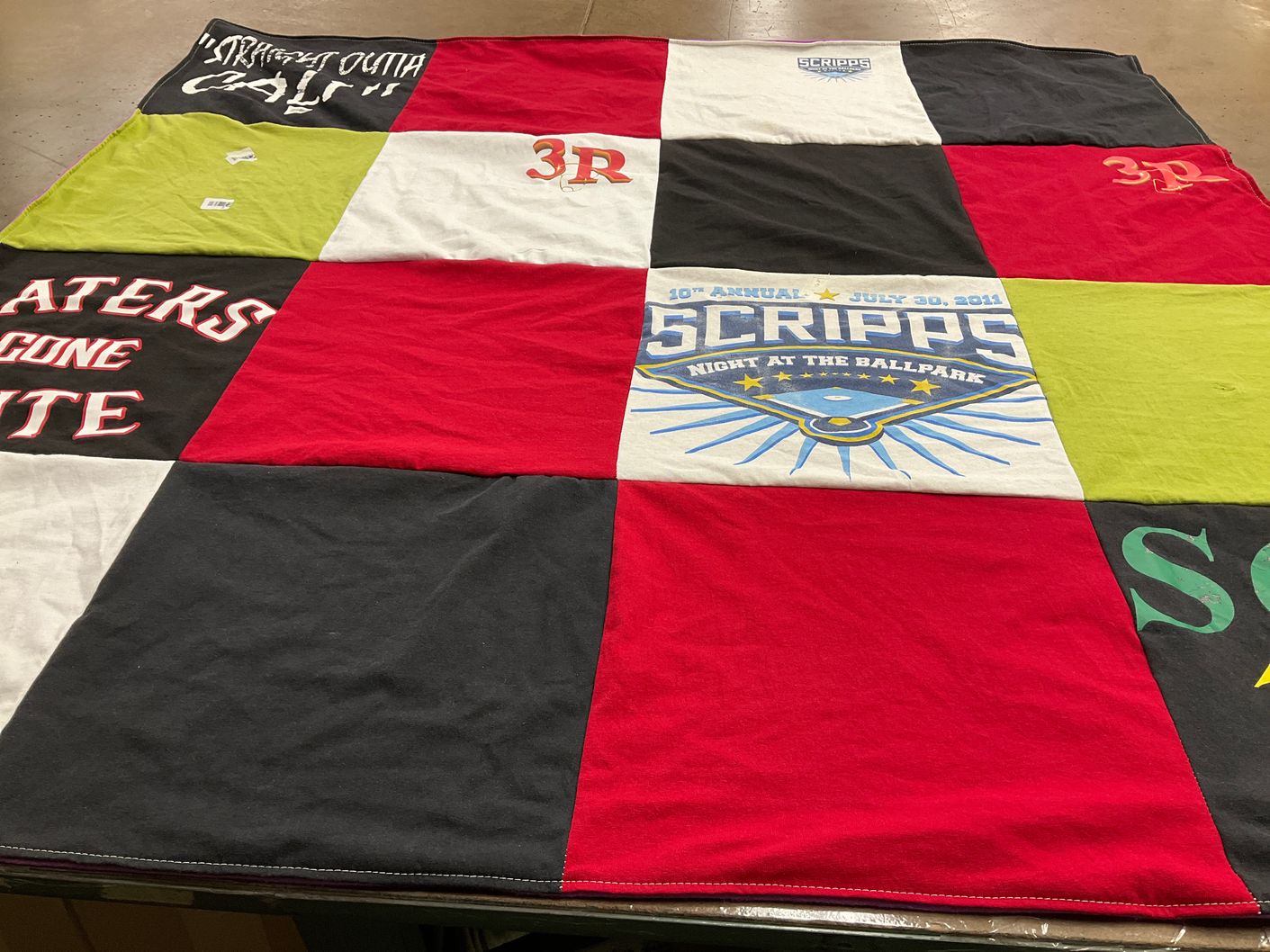 T-shirt quilt from scripps college by Carlton from CA