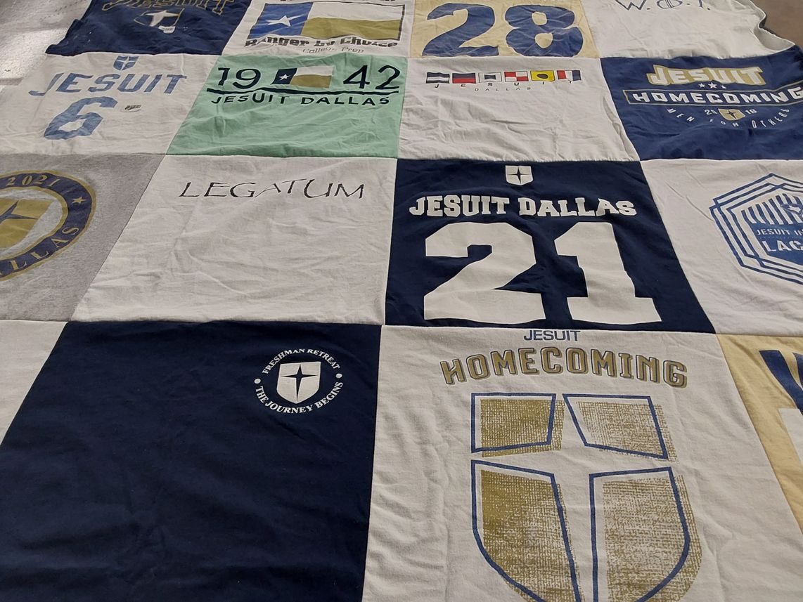 T-shirt quilt from jesuit college preparatory school of dallas by Christine from TX