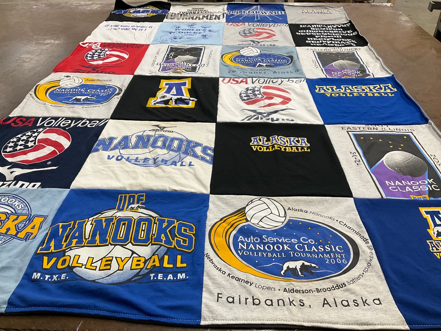 T-shirt quilt featuring nanooks volleyball by Phil from MO