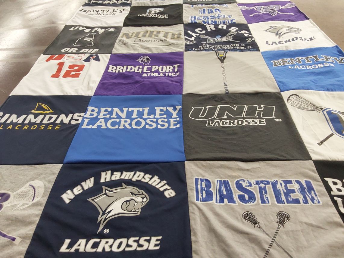 T-shirt quilt from bentley university, bridgeport university by Taylor from NH