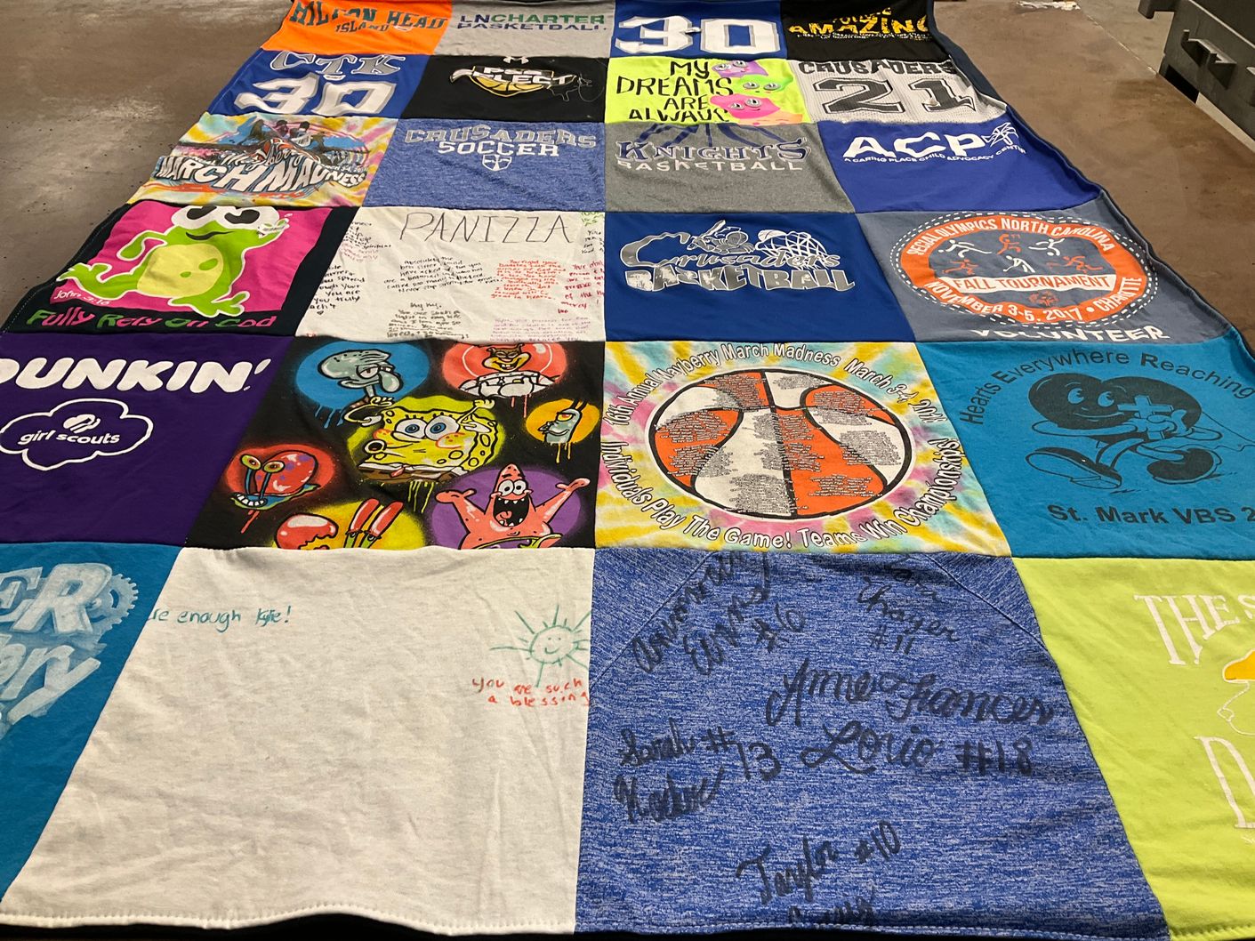 T-shirt quilt featuring knights basketball by John from NC