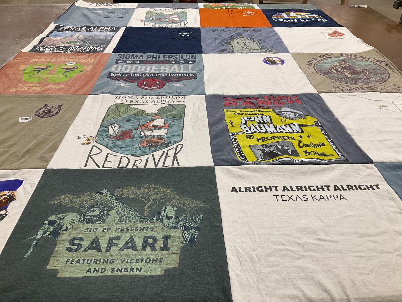 T-shirt quilt from university of texas, texas kappa by Cheryl from TX