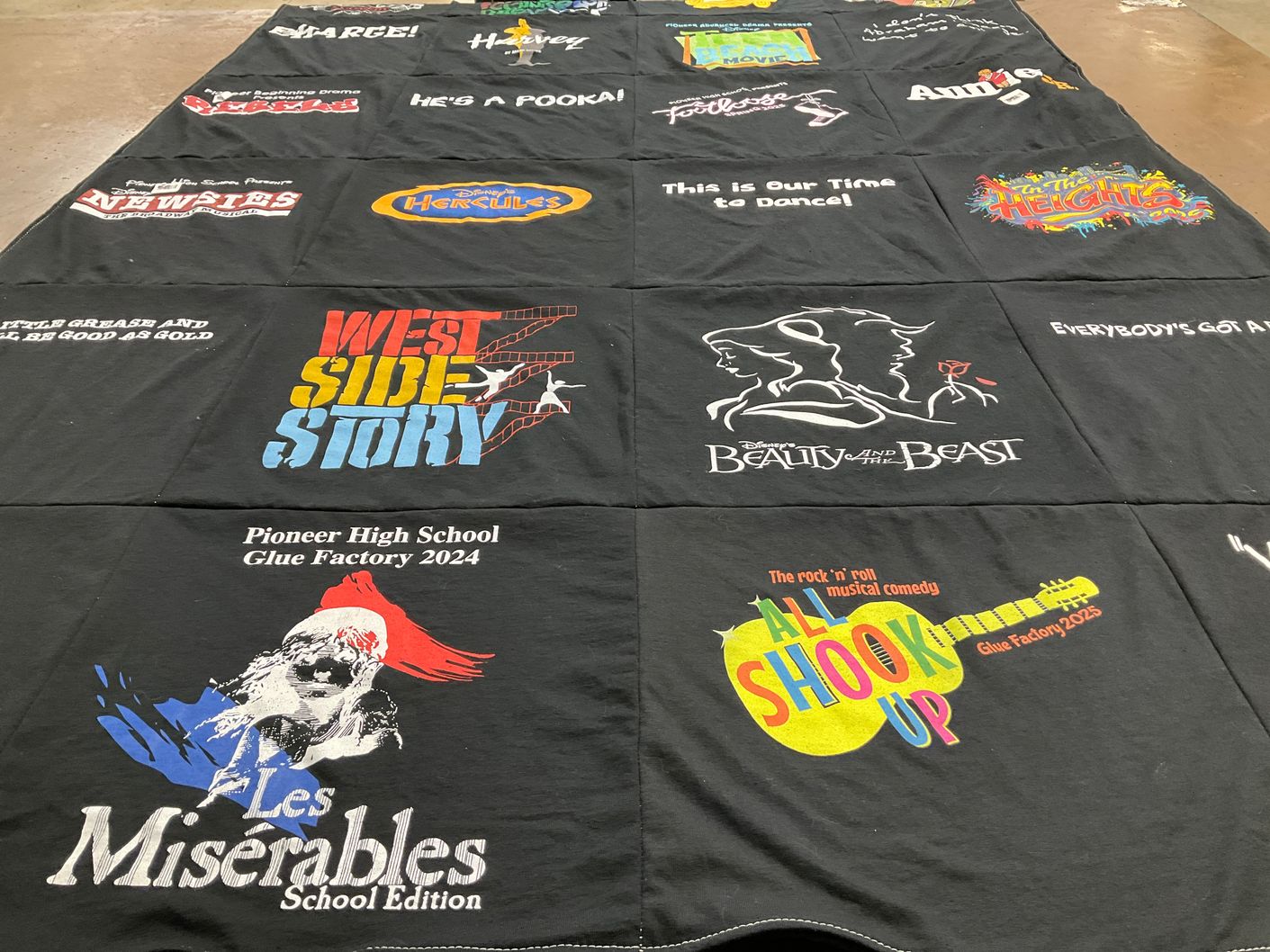 T-shirt quilt from pioneer high school by Amber from CA