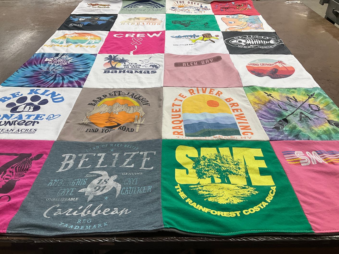 T-shirt quilt with travel, nature themes by Roxanne from NY