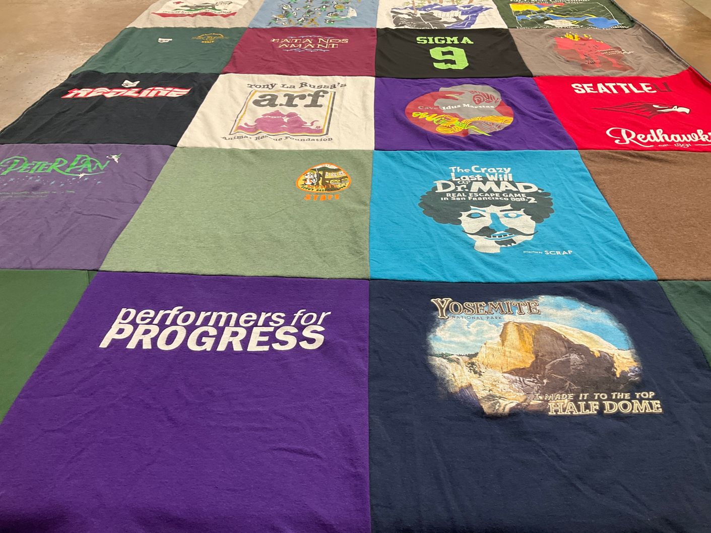 T-shirt quilt featuring redhawks by Emily from MN
