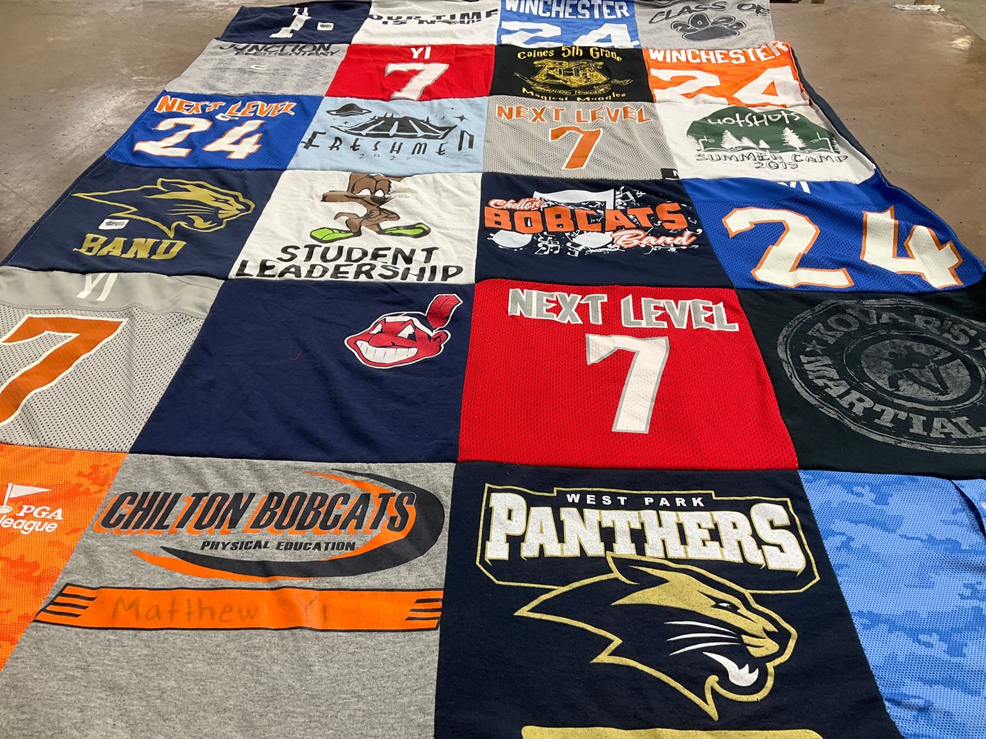 T-shirt quilt featuring chilton bobcats, west park panthers by Jennifer from CA