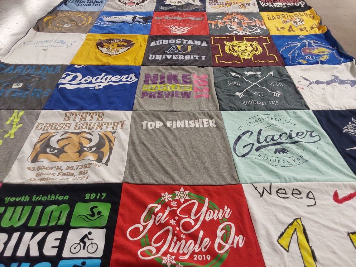 T-shirt quilt featuring carolina panthers by Heather from SD