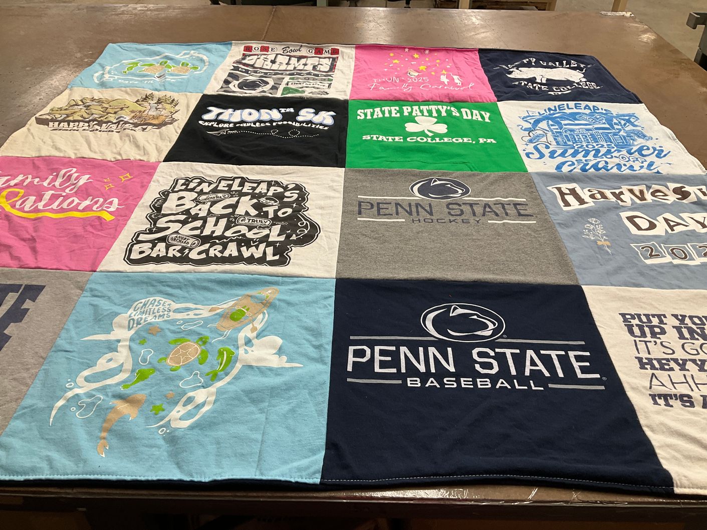 T-shirt quilt featuring penn state baseball, penn state hockey by Erin from DE