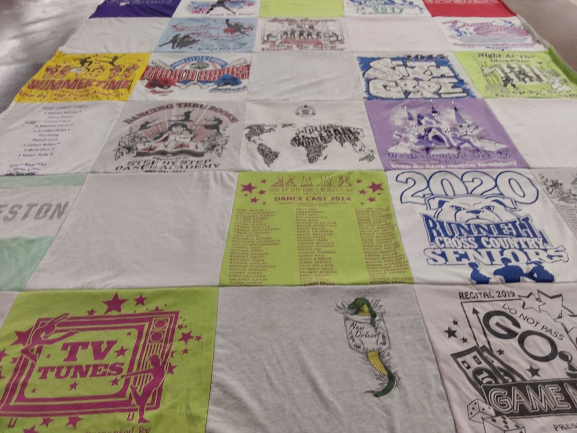T-shirt quilt from running high school by Nancy from CT