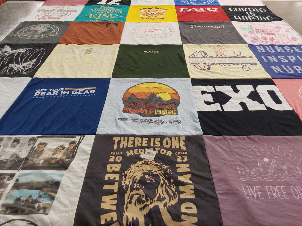 T-shirt quilt from dallas baptist university by Amy from OK