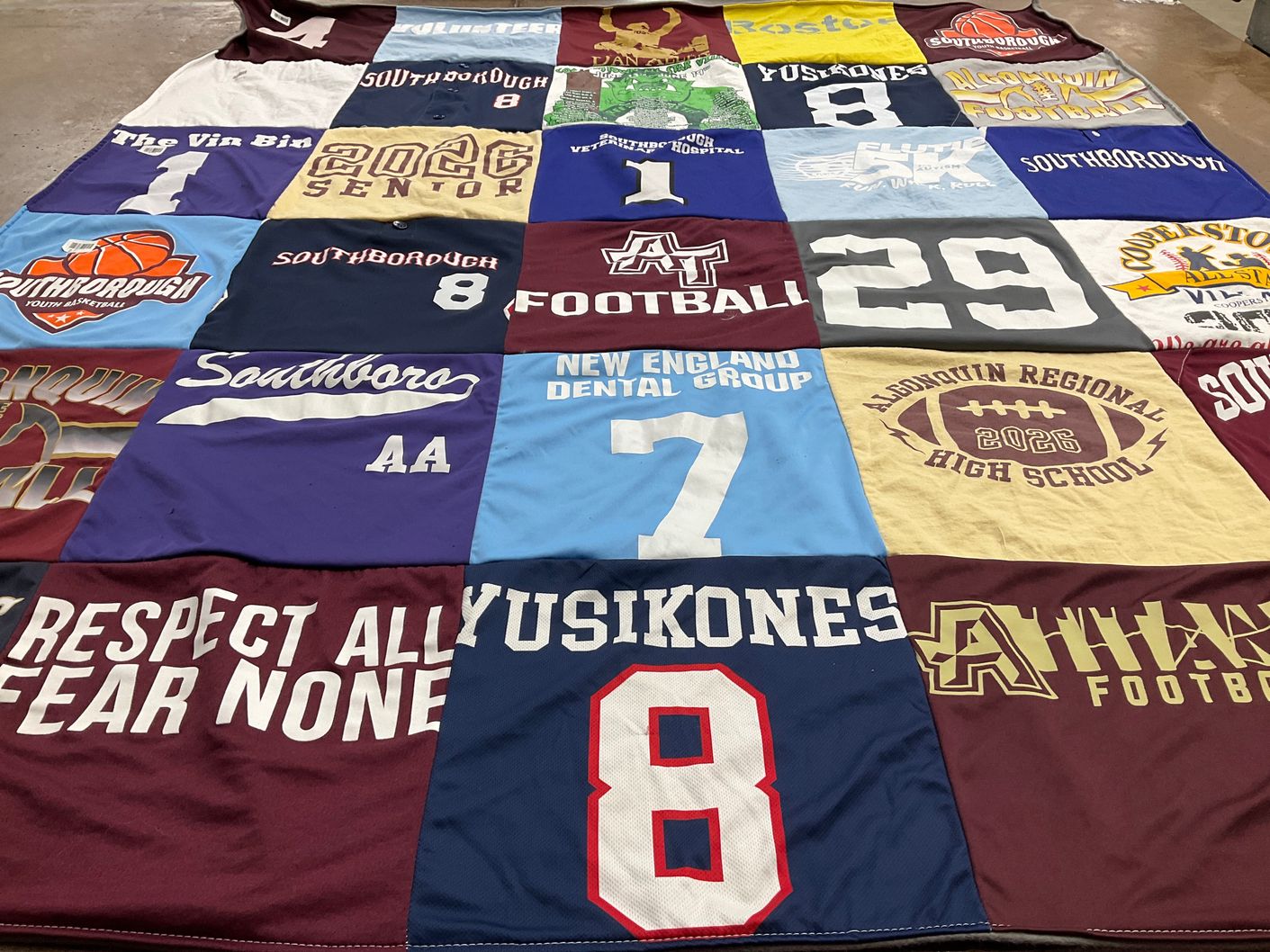 T-shirt quilt featuring southborough football by Jessica from MA