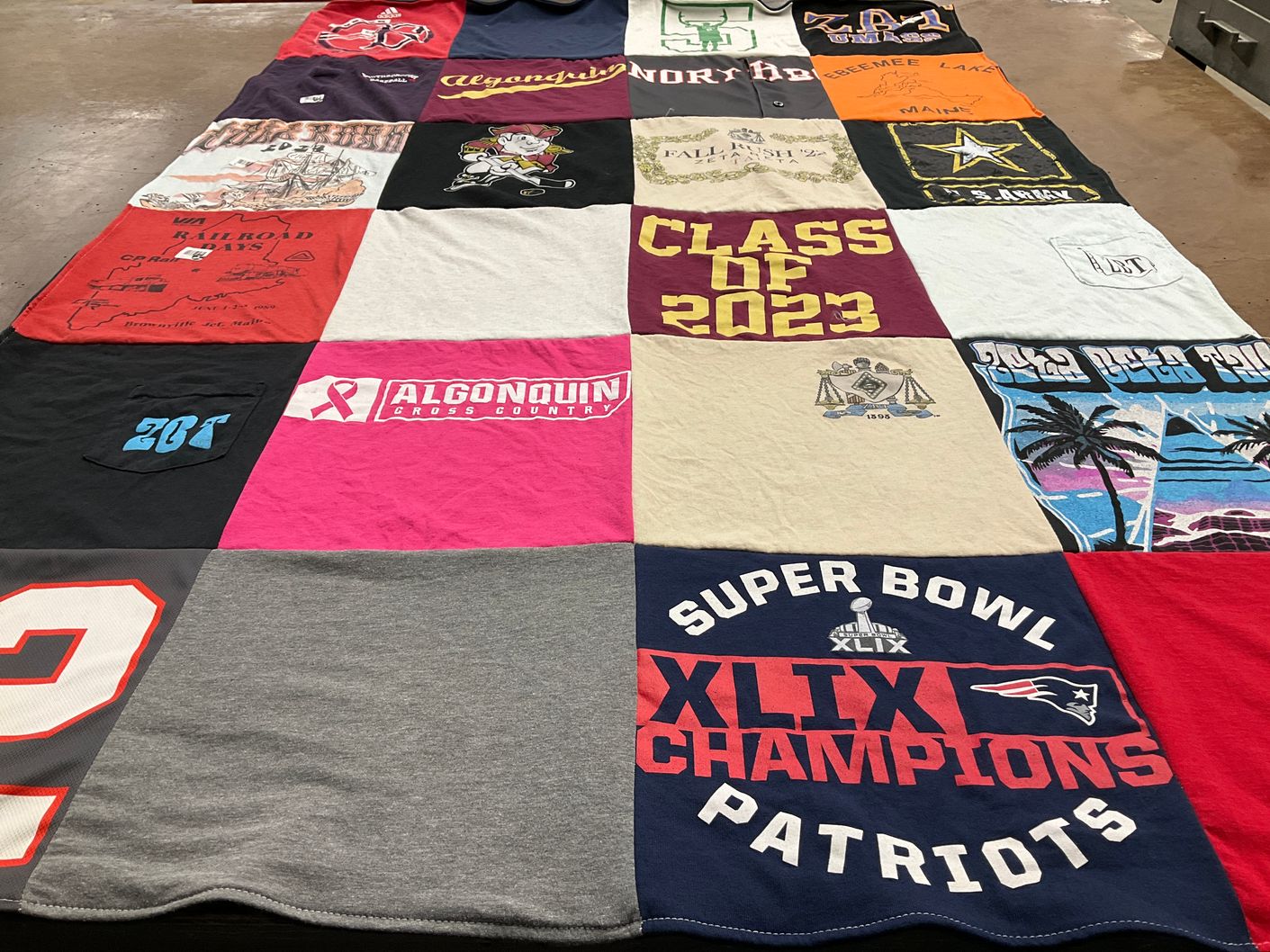 T-shirt quilt featuring new england patriots by Jessica from MA