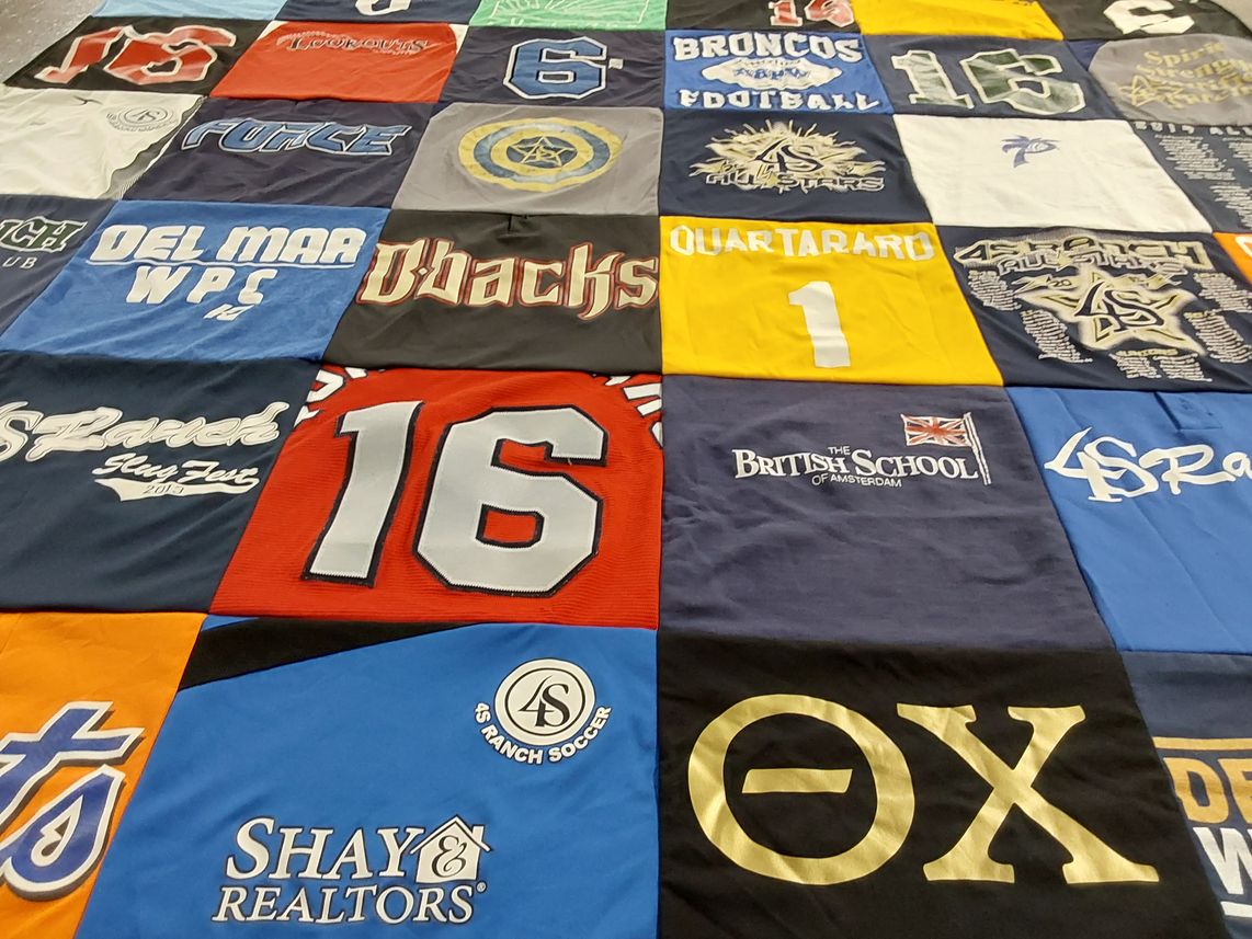 T-shirt quilt featuring broncos by Stacie from CA