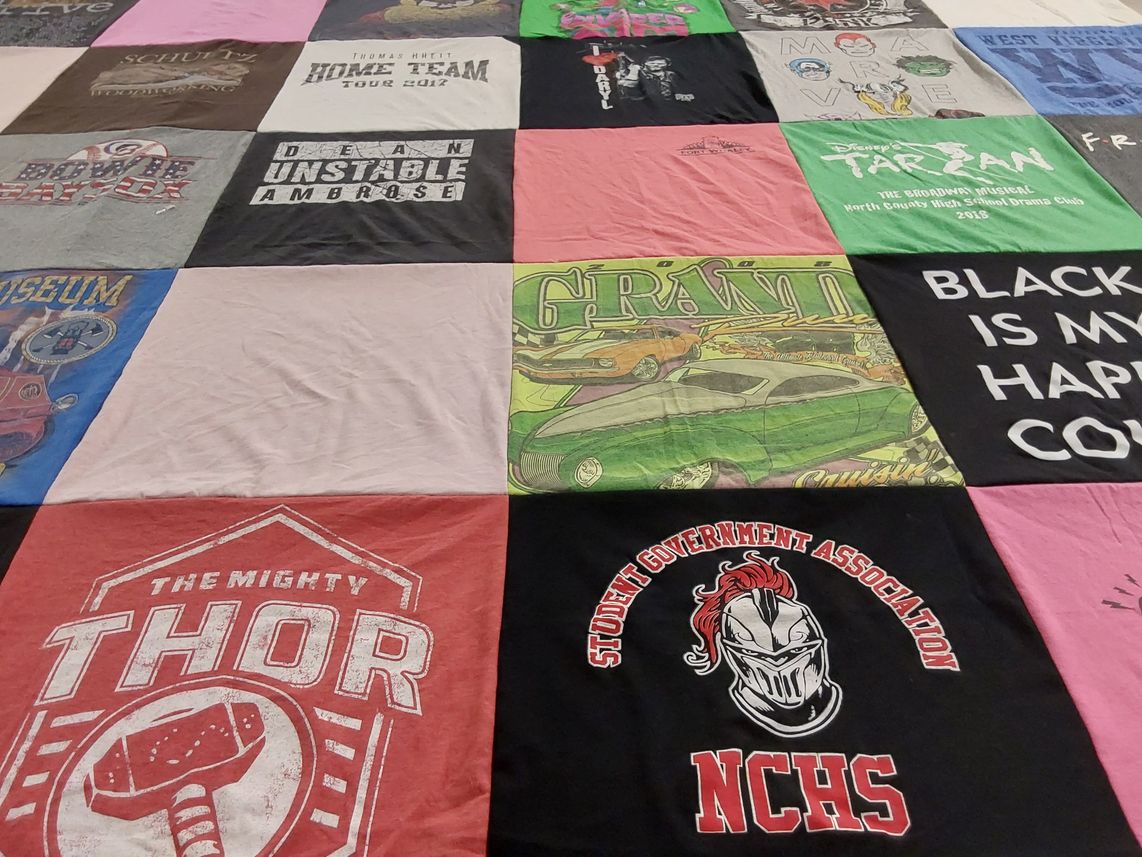 T-shirt quilt from north county high school by Robin from MD