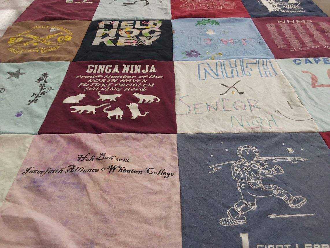 T-shirt quilt featuring north haven field hockey by June from CT