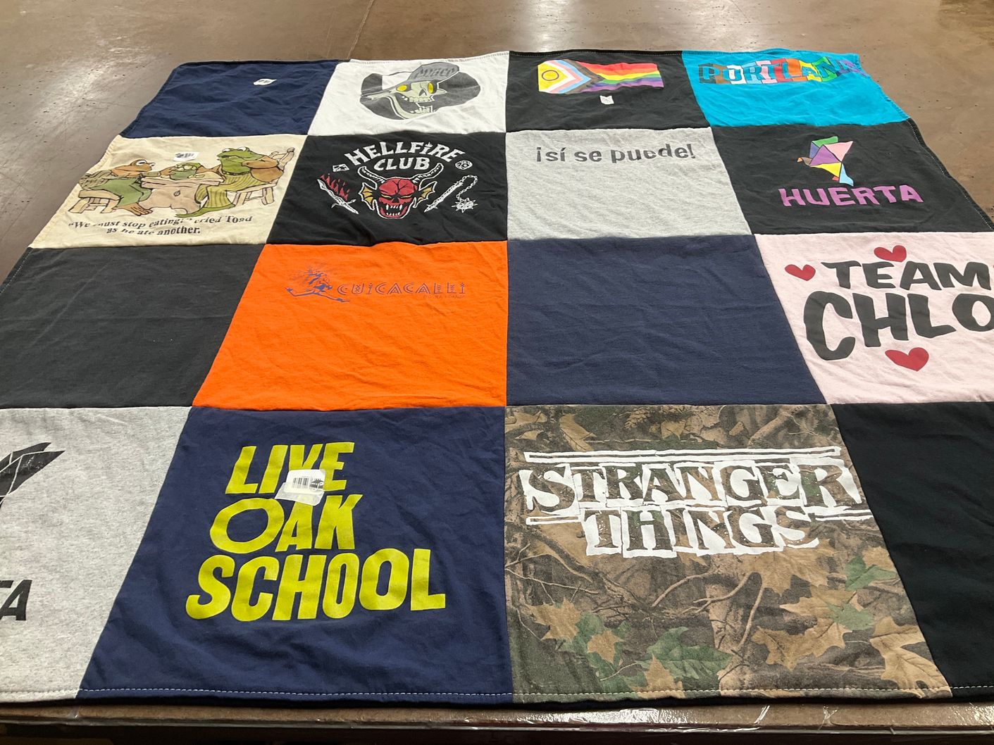T-shirt quilt from live oak school by Casey from CA