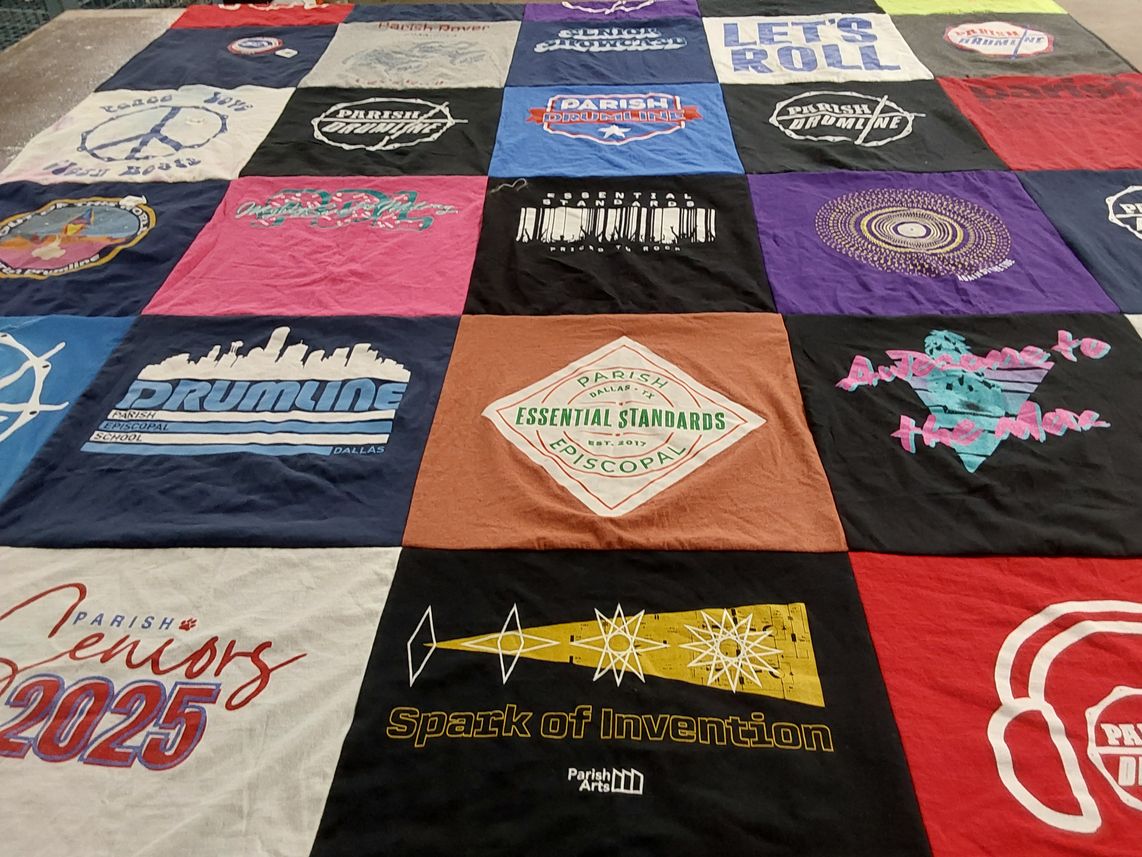 T-shirt quilt from parish episcopal school by Stacy from TX
