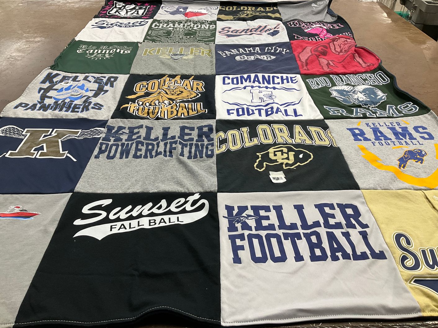 T-shirt quilt featuring keller panthers, comanche football by Tracy from TX