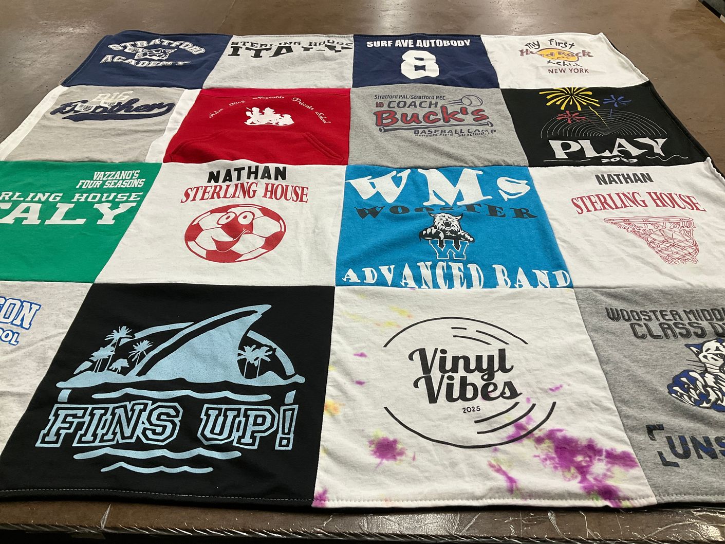 T-shirt quilt from strafford academy, wooster middle school by Marianne from CT