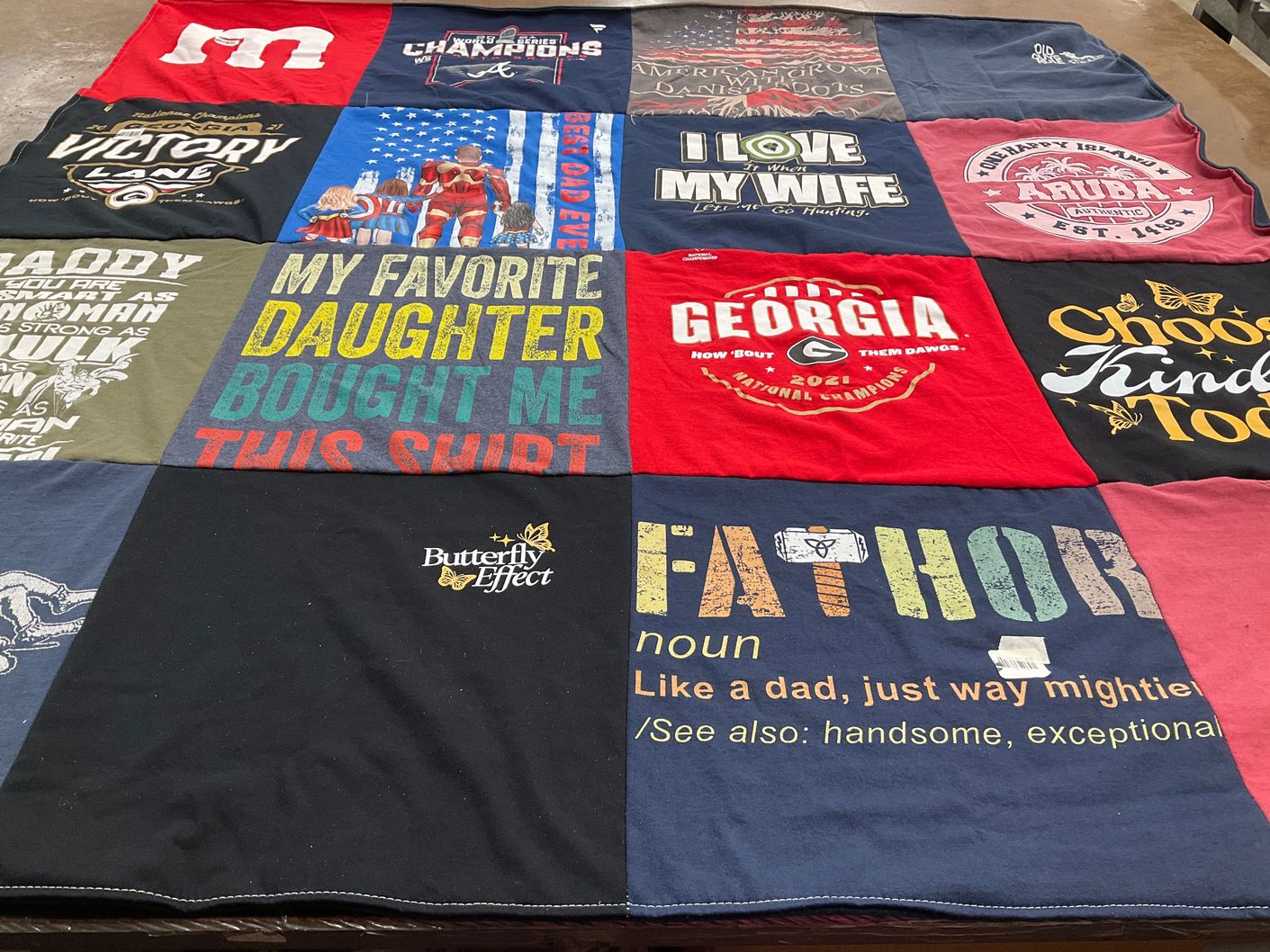 T-shirt quilt featuring georgia bulldogs by Ashley from GA