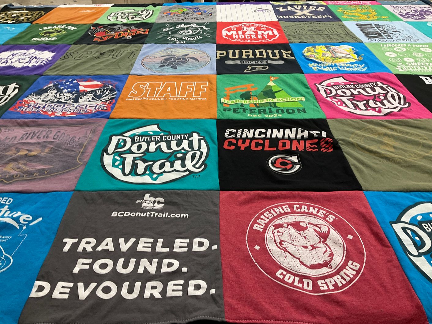 T-shirt quilt featuring cincinnati cyclones by Nancy from KY