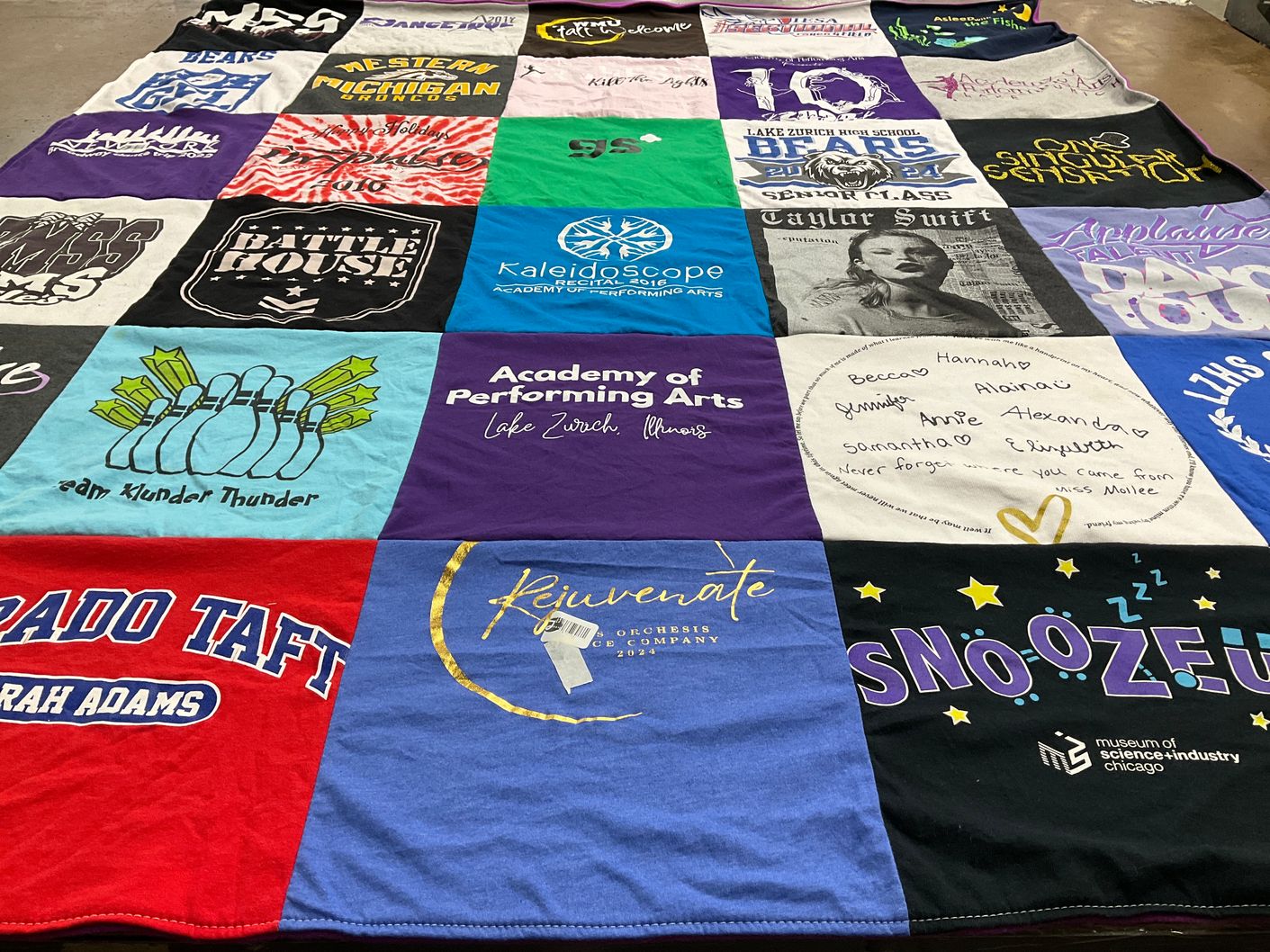 T-shirt quilt featuring klunder thunder by Kim from IL