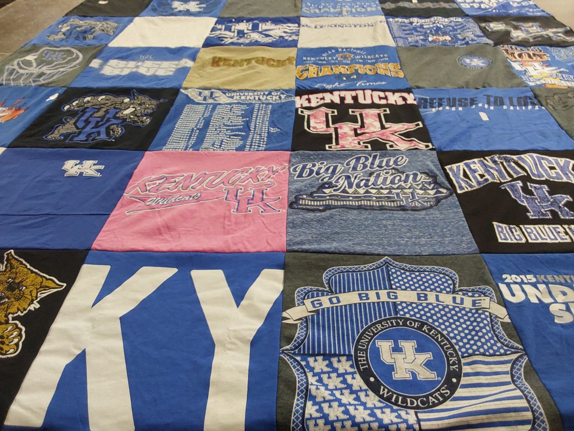 T-shirt quilt featuring university of kentucky wildcats by MYRA from FL