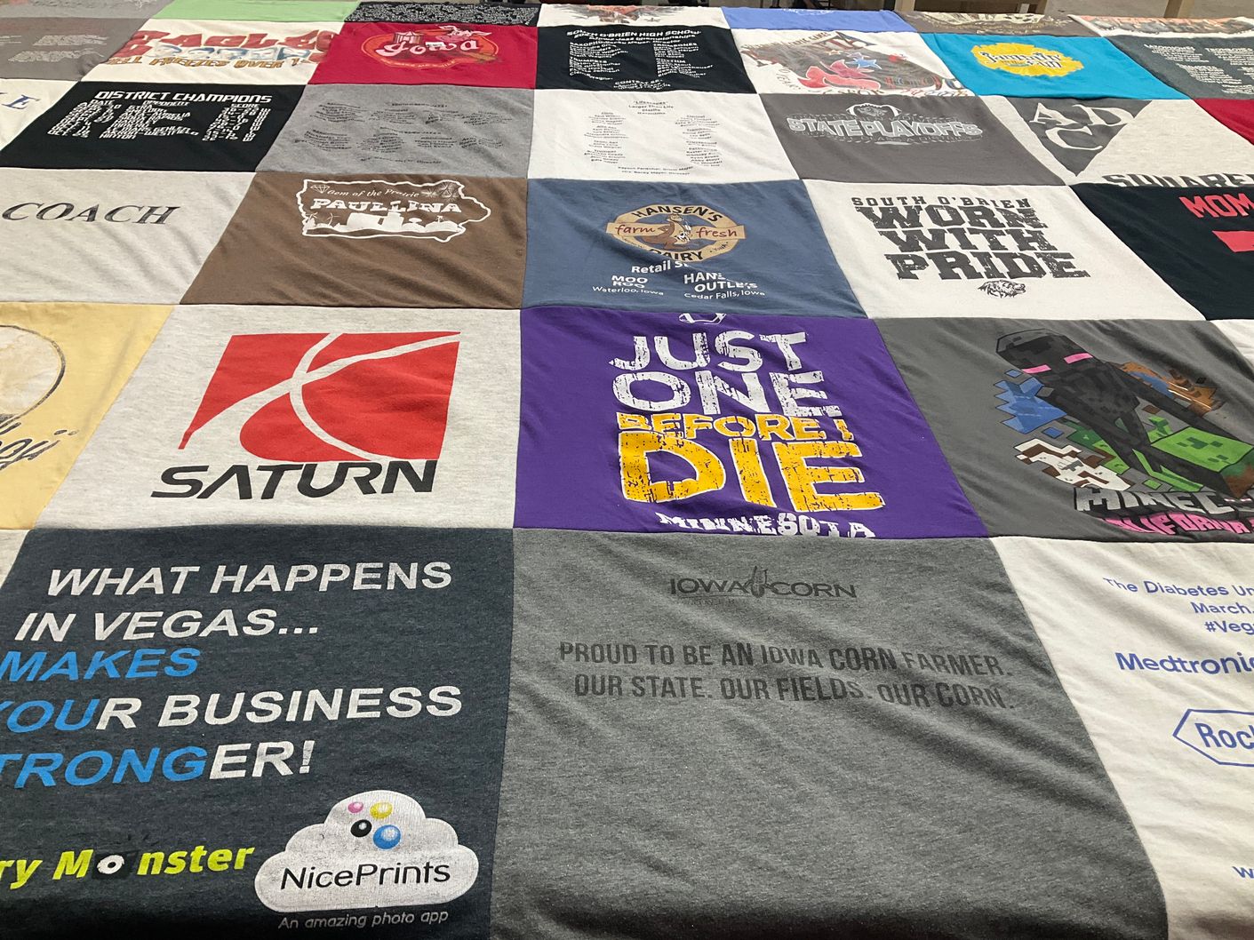T-shirt quilt from south o'brien high school by Brenda from FL