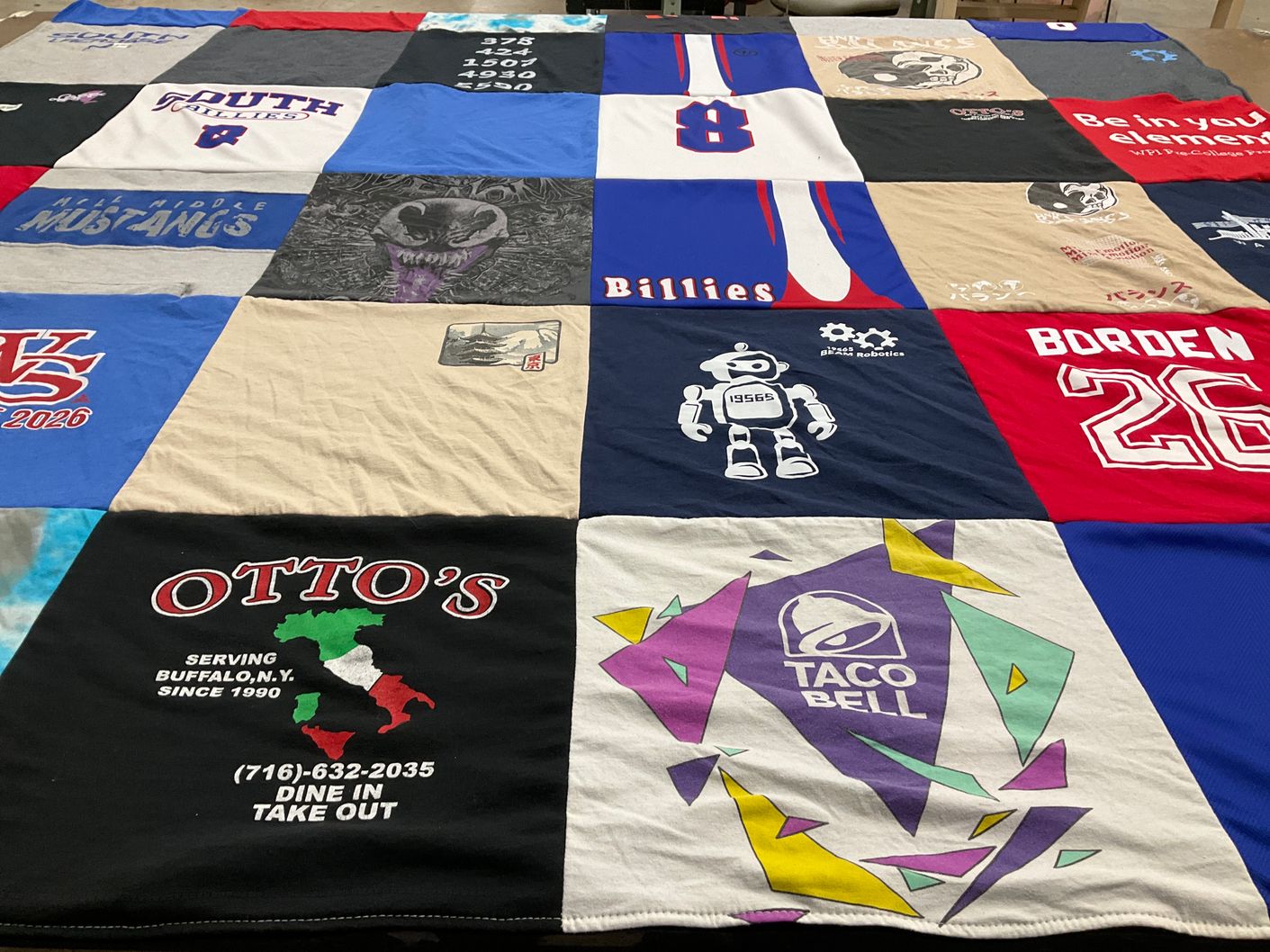 T-shirt quilt featuring billies, mustangs by Michelle from NY
