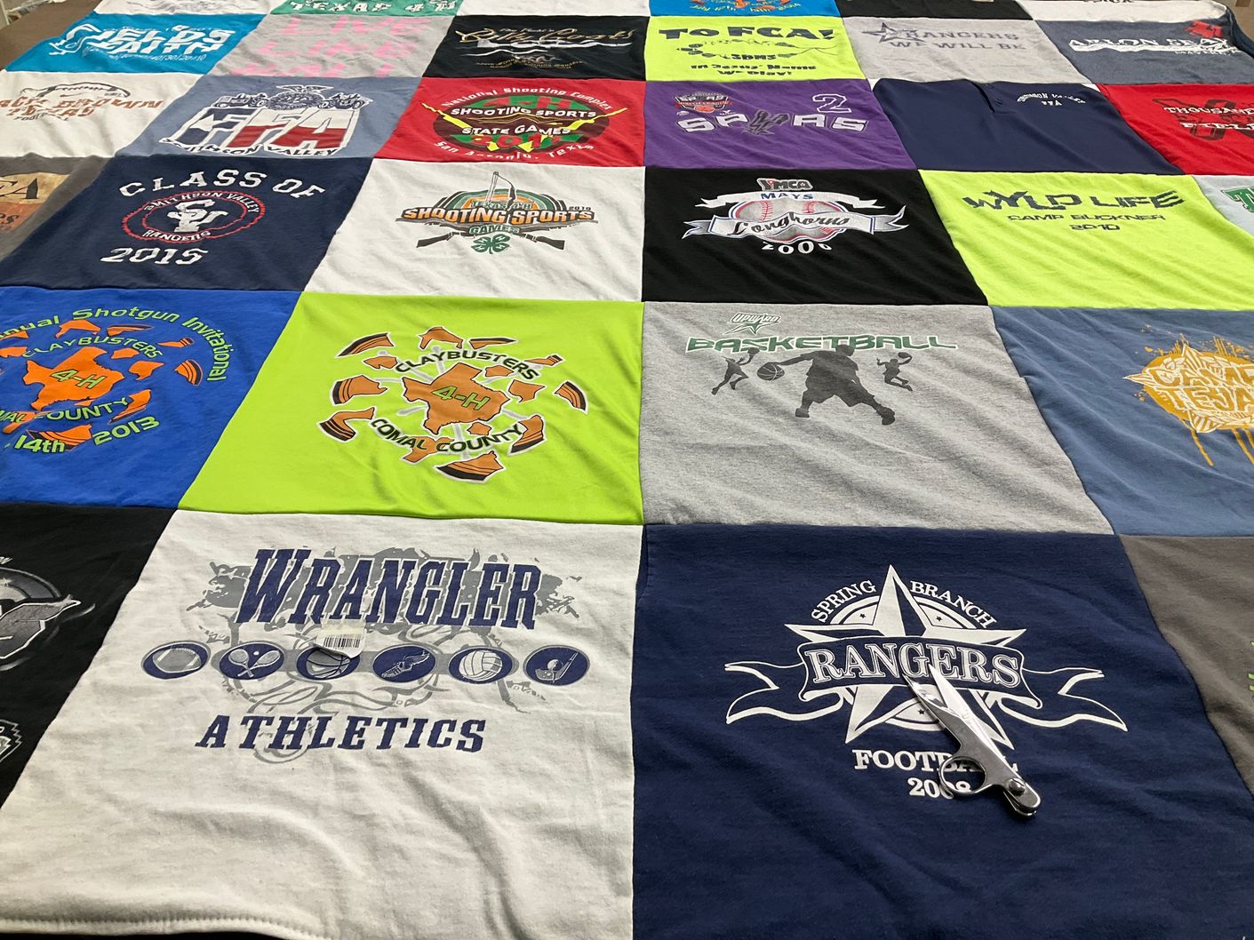 T-shirt quilt featuring rangers by Dana from TX