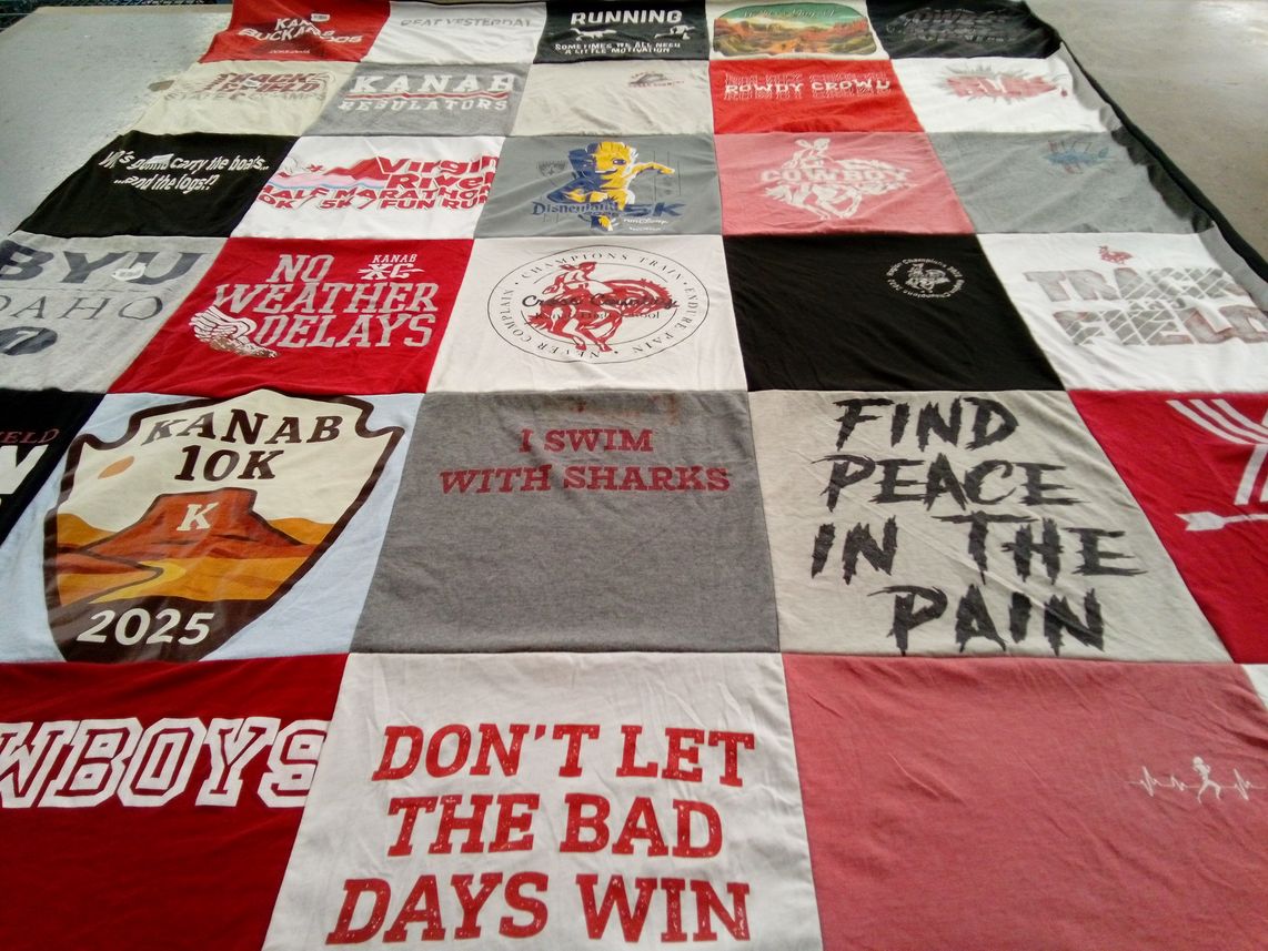 T-shirt quilt featuring cowboys by Adrienne from UT