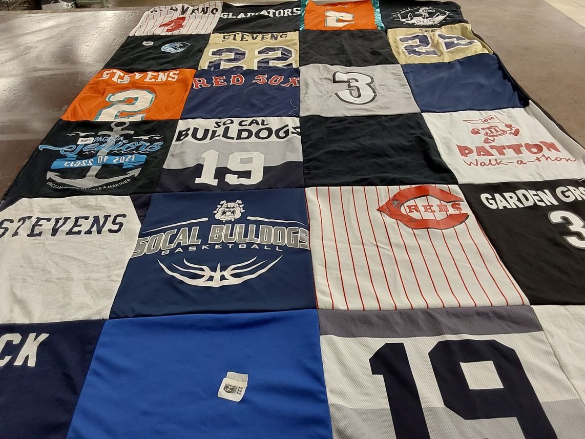 T-shirt quilt featuring so cal bulldogs basketball by Isabel from CA