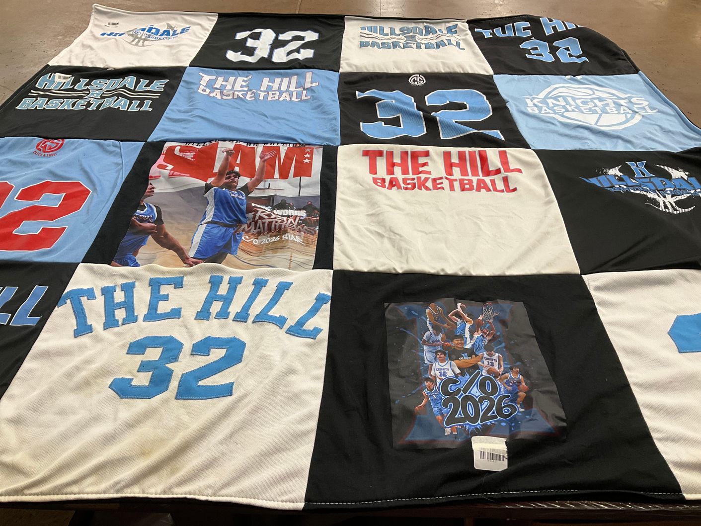 T-shirt quilt featuring the hill basketball by Gina from CA