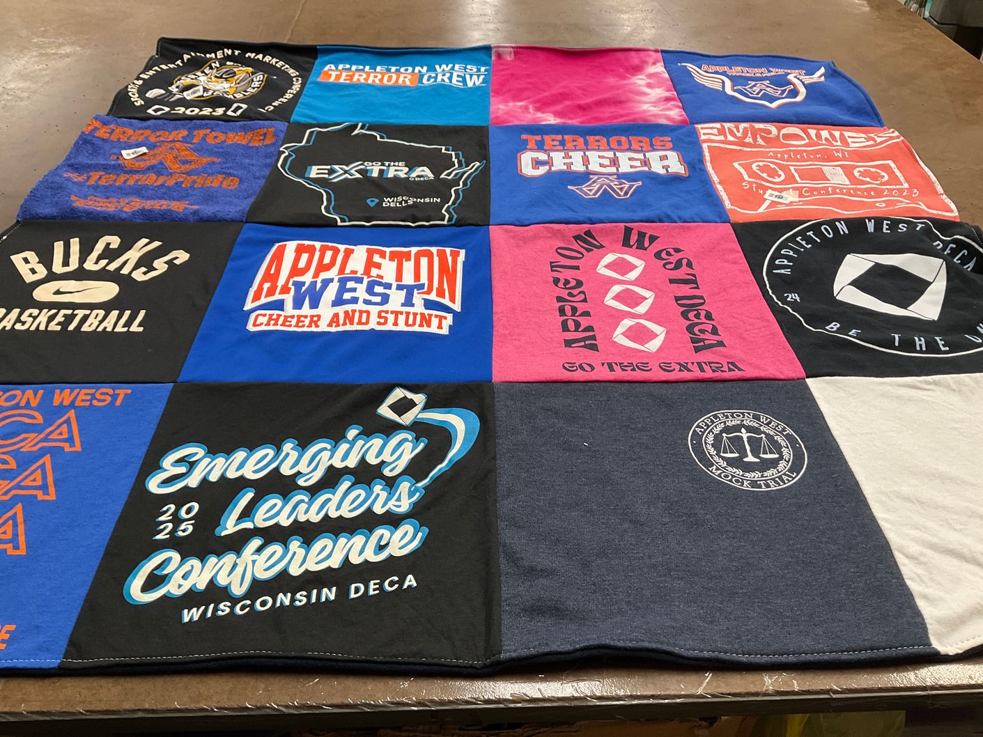 T-shirt quilt featuring appleton west basketball by Jennifer from WI