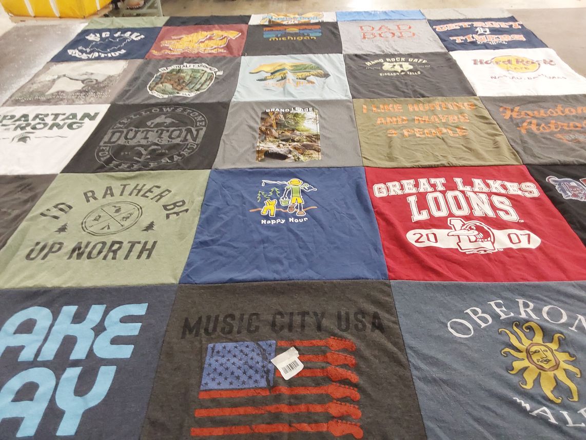 T-shirt quilt featuring great lakes loons by Brooke from MI