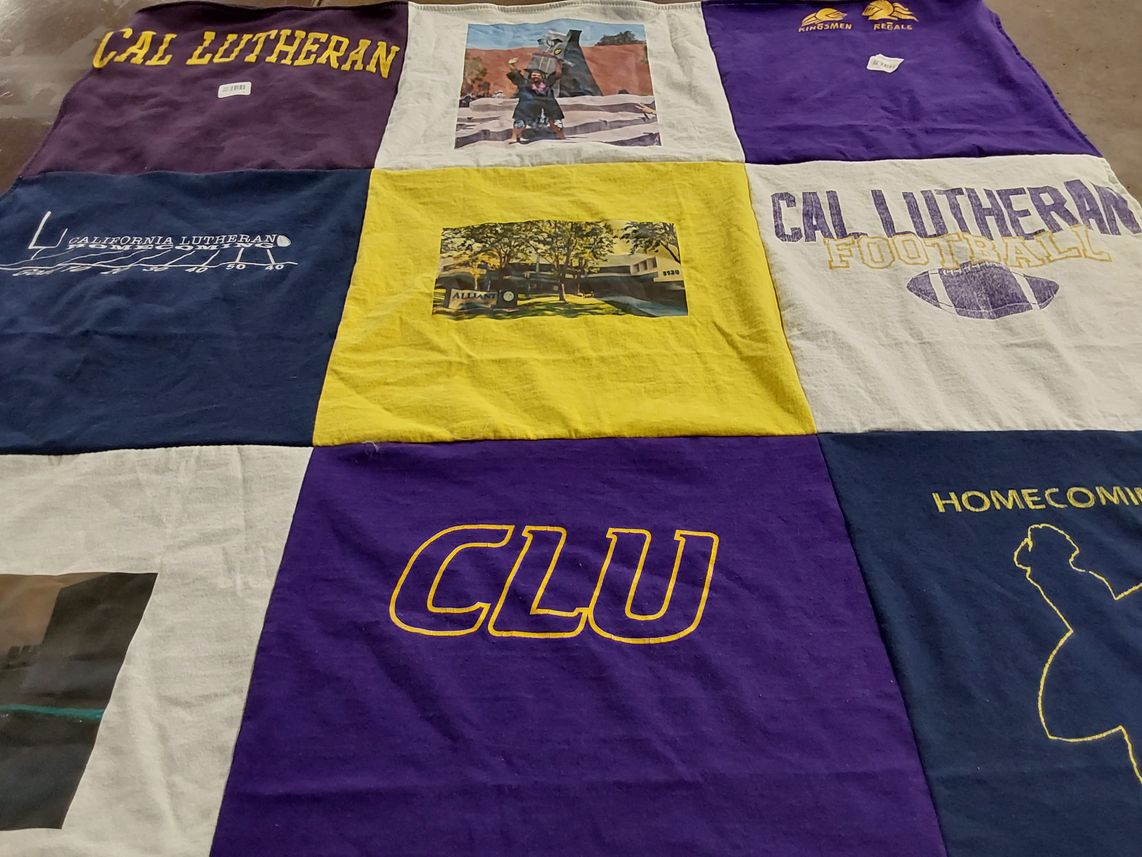 T-shirt quilt from california lutheran university by Sharon from WA