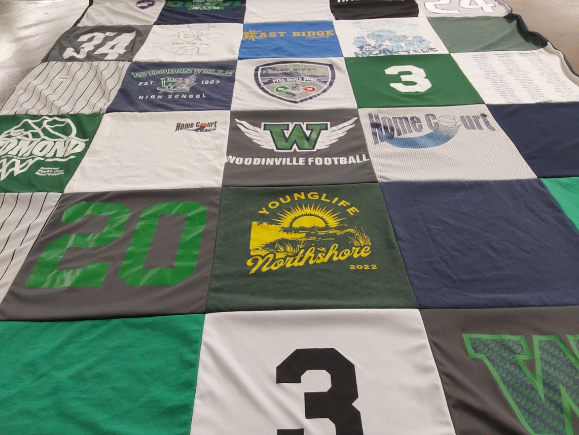 T-shirt quilt featuring woodinville football by Aimee from WA