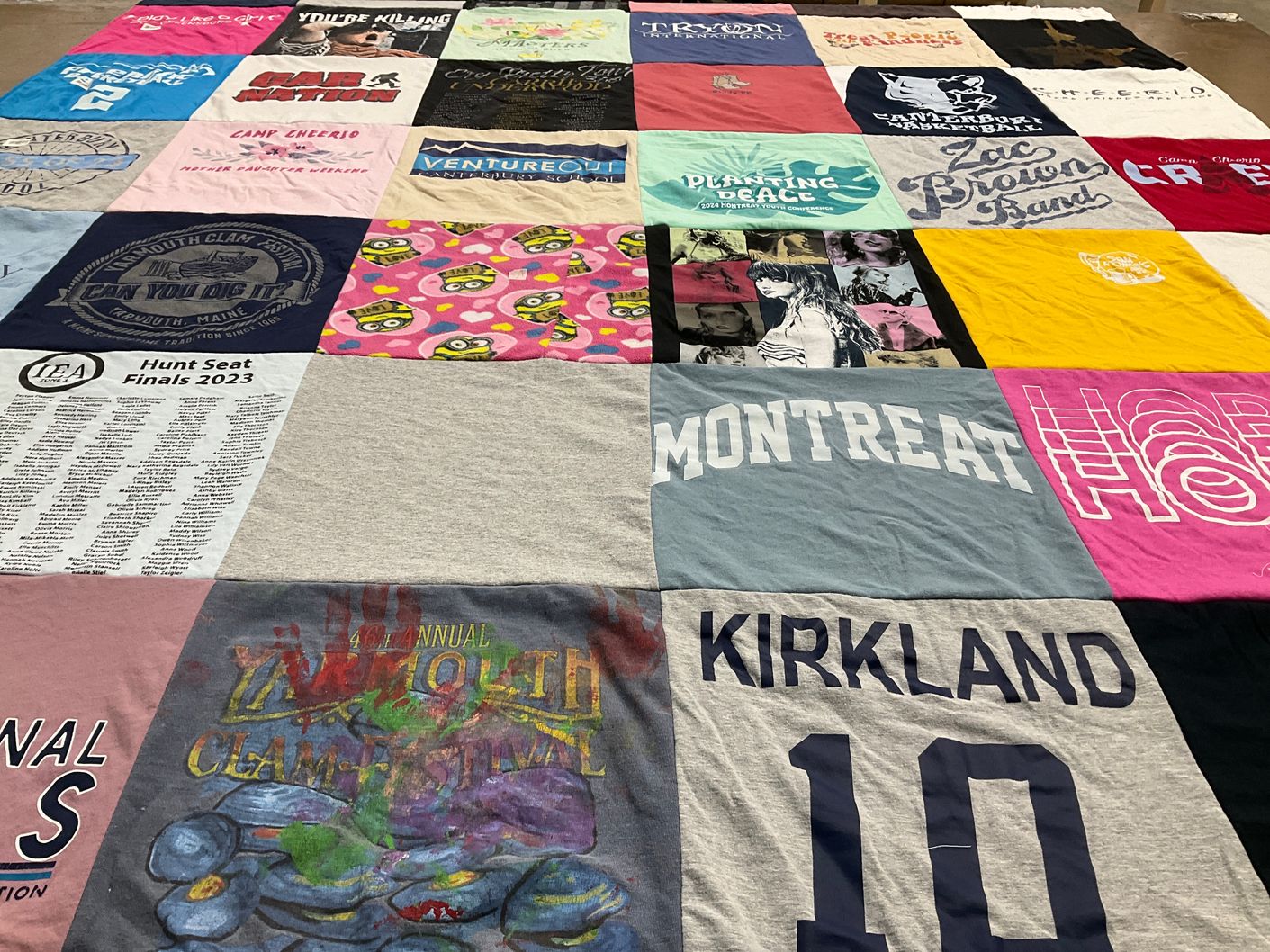 T-shirt quilt from montreat college by Joanna from NC