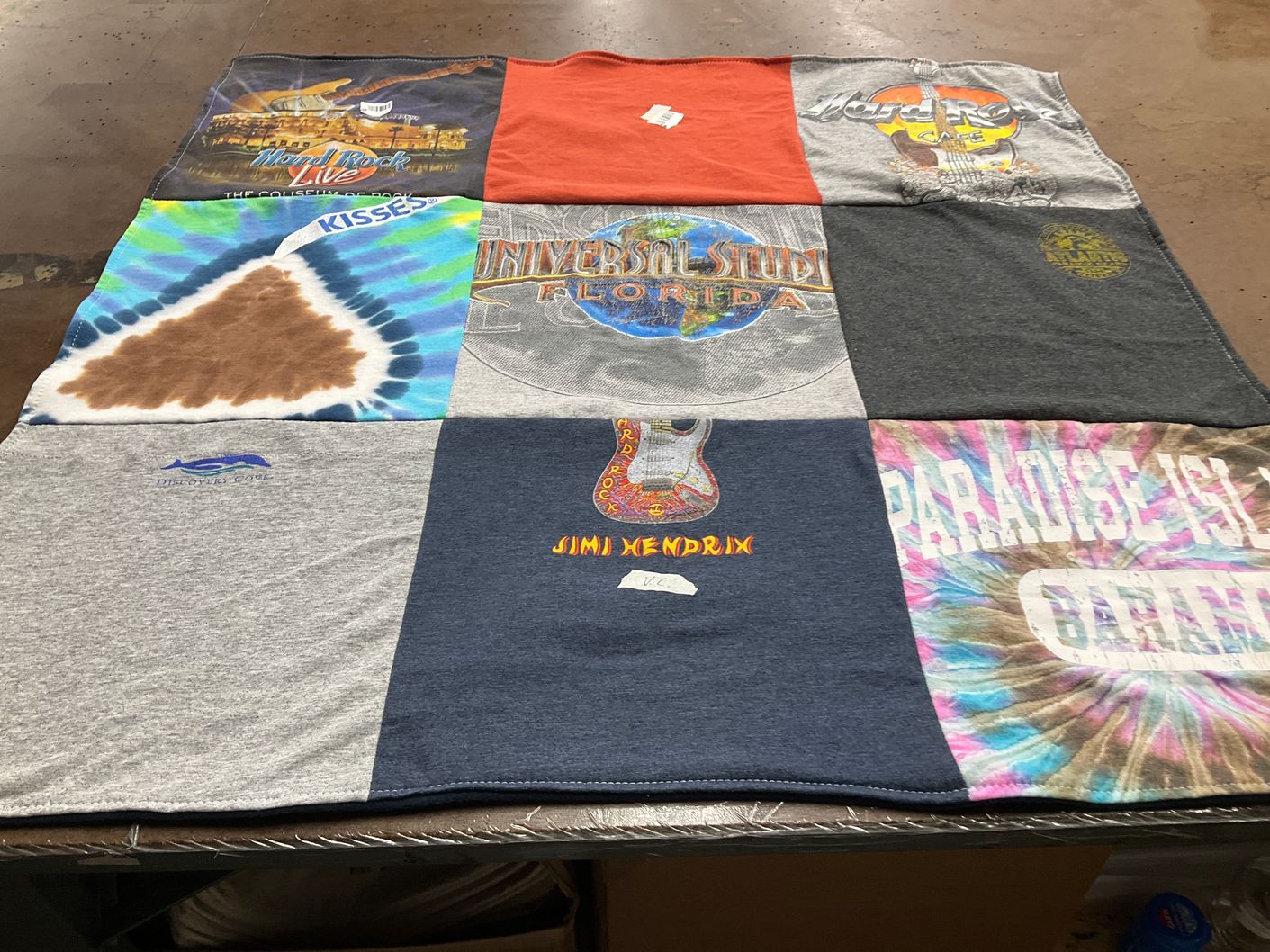 T-shirt quilt with music, theme parks themes by Lorraine from MA