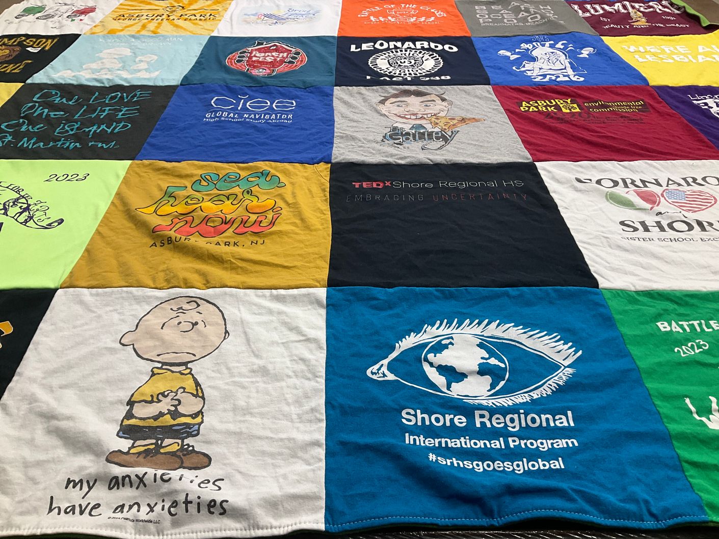 T-shirt quilt from shore regional high school by Lisa from NJ