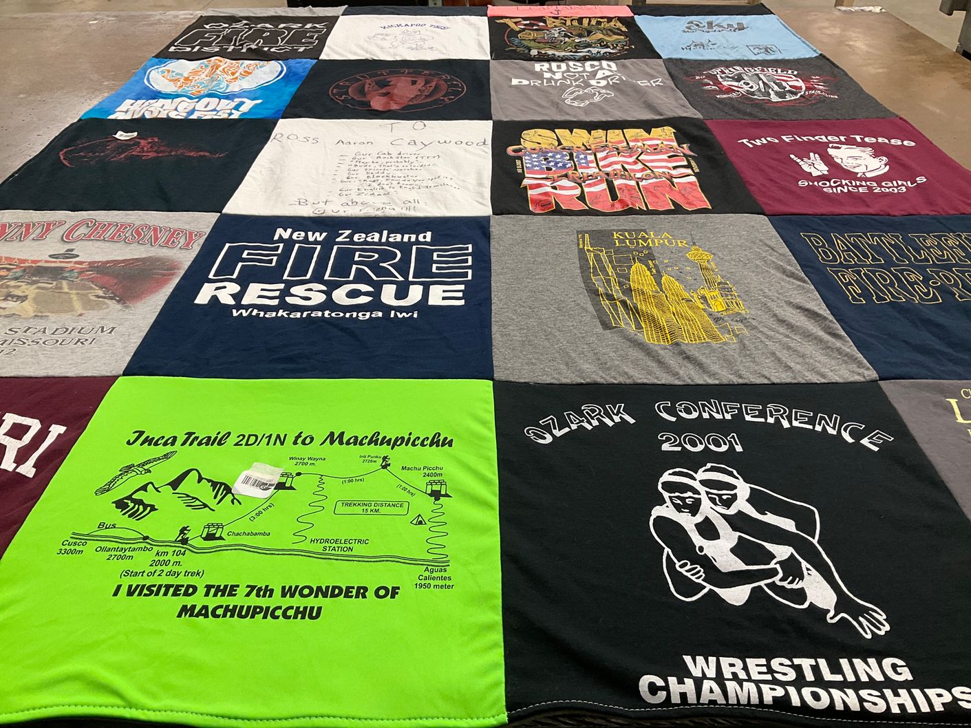 T-shirt quilt from ozark conference by Courtney from MO