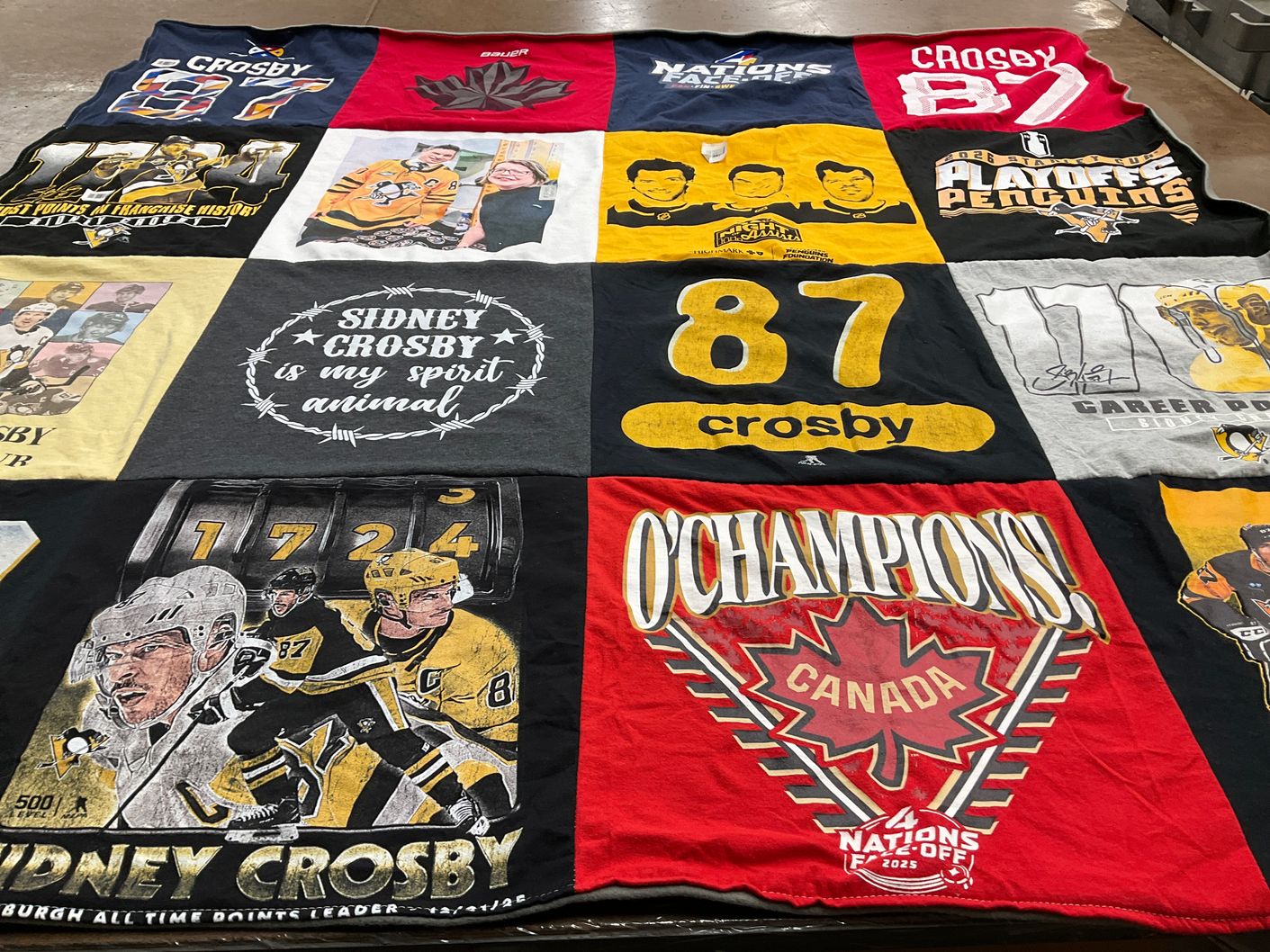 T-shirt quilt featuring pittsburgh penguins by Suzanne from PA