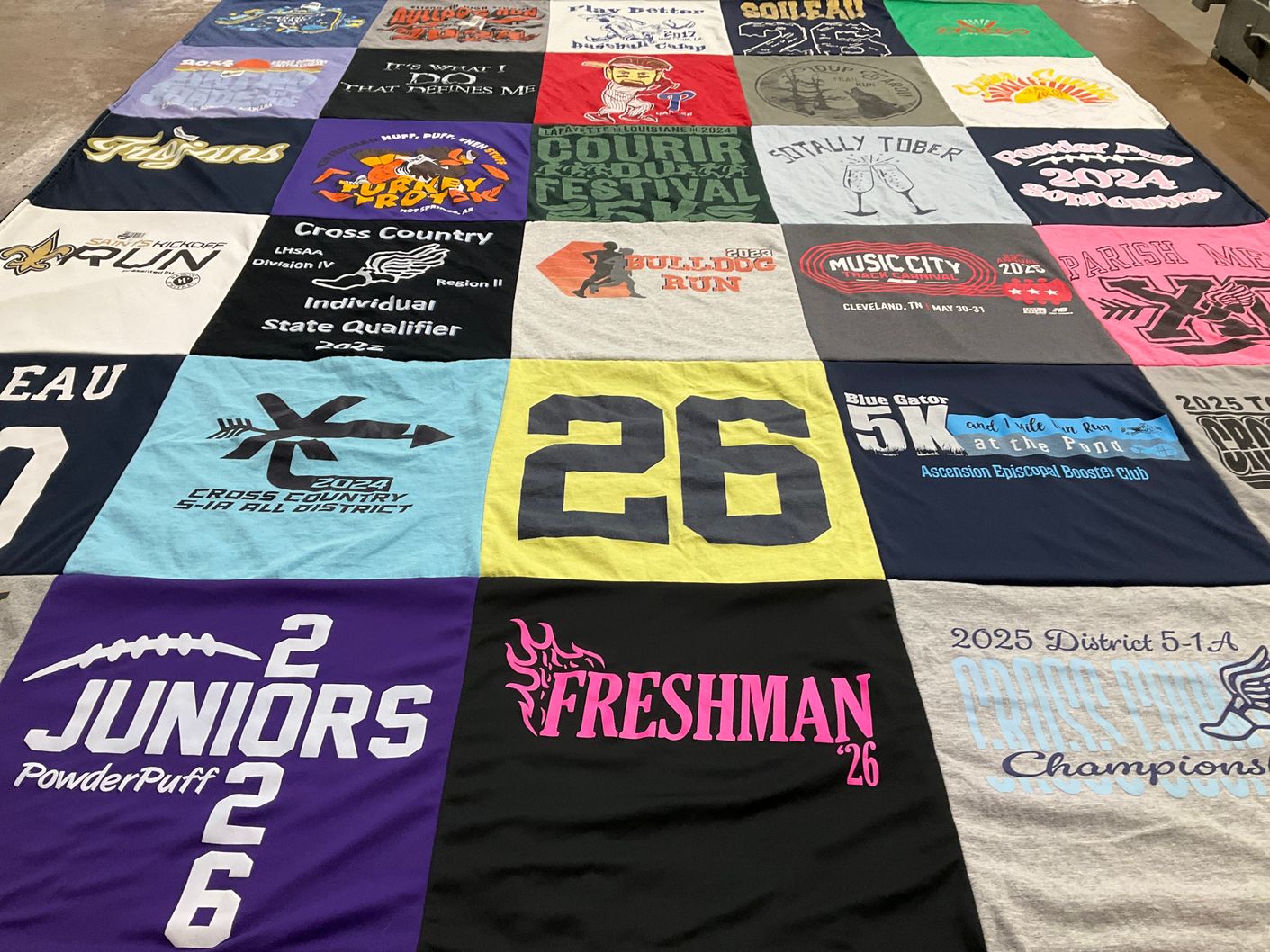 T-shirt quilt from ascension episcopal school by Shaun from LA
