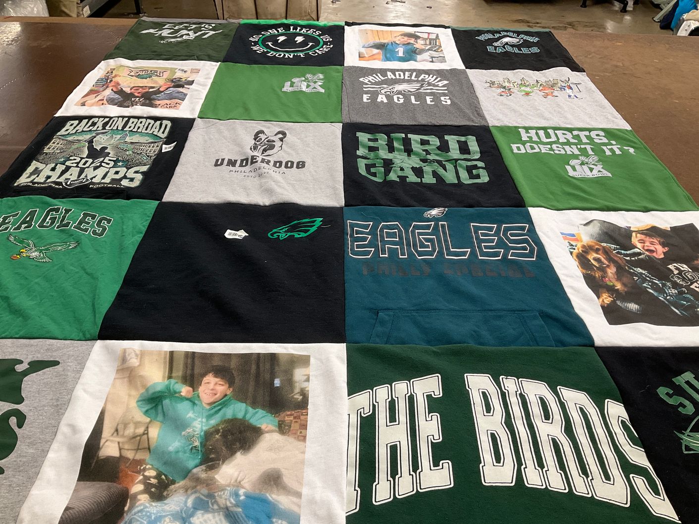 T-shirt quilt featuring philadelphia eagles by Haley from NY