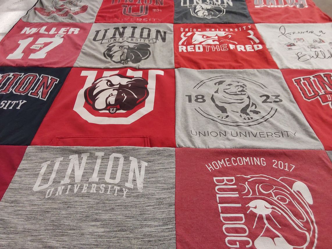 T-shirt quilt from union university by Shanequa from TN